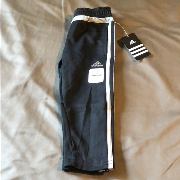 Adidas children’s athletic pants Black/gray stripe - Picture 4 of 5